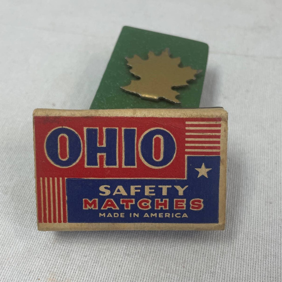 Vintage Wadsworth Ohio Match Company Cardboard Box W Plastic Striking Cover - Picture 1 of 6
